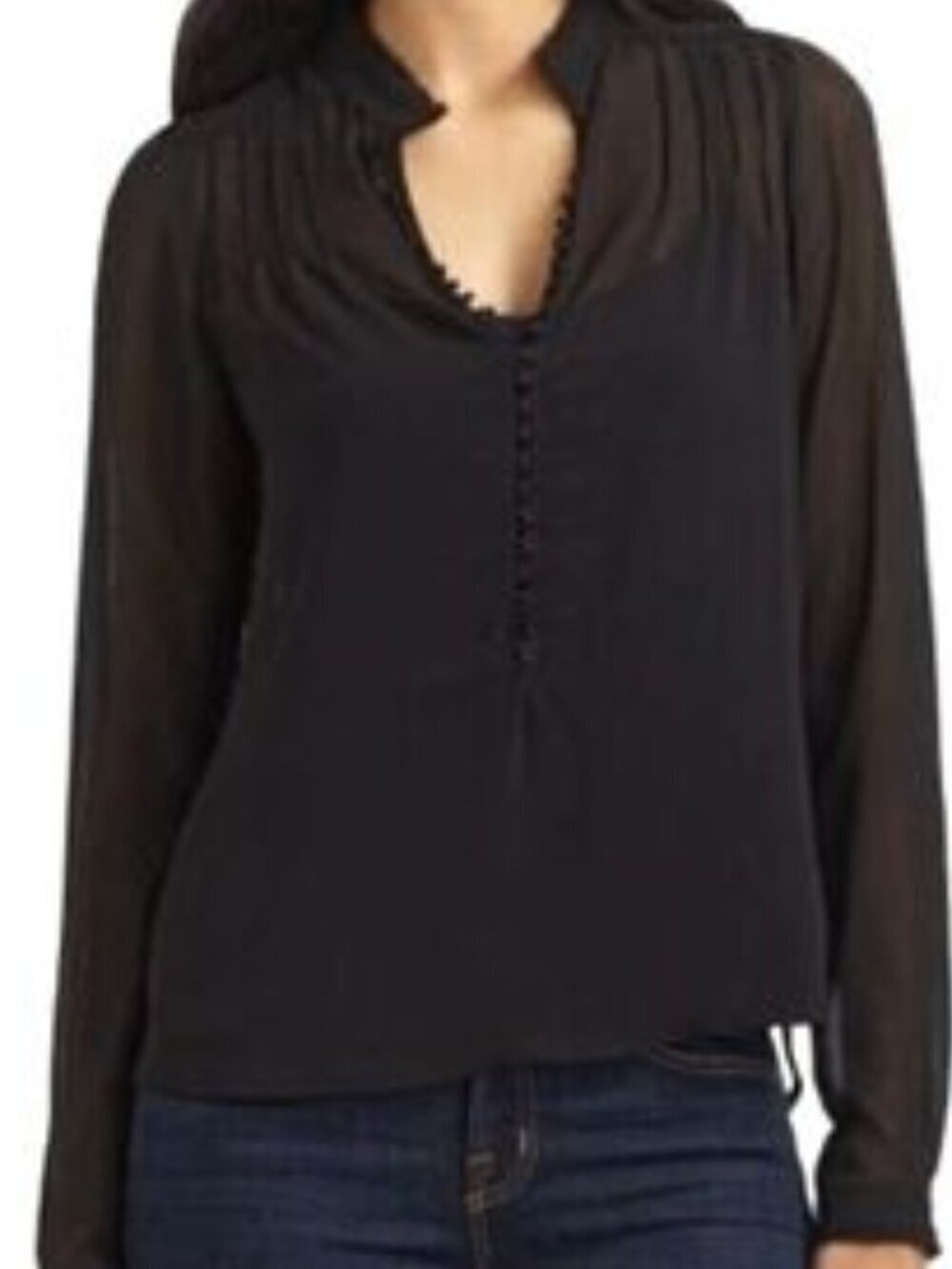 ⭐️ 5 for 20$! ⭐️ Patterson J Kincaid Sheer Black Blouse